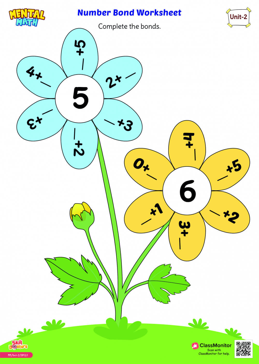 Addition Activity Complete The Number Bond - Flower Worksheets inside Flower Picture Addition Worksheet