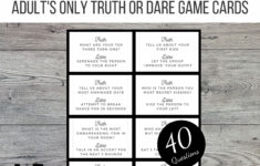 Adults Only Truth Or Dare Printable Party Game, 40 Cards for Printable Truth Or Dare Cards For Adults