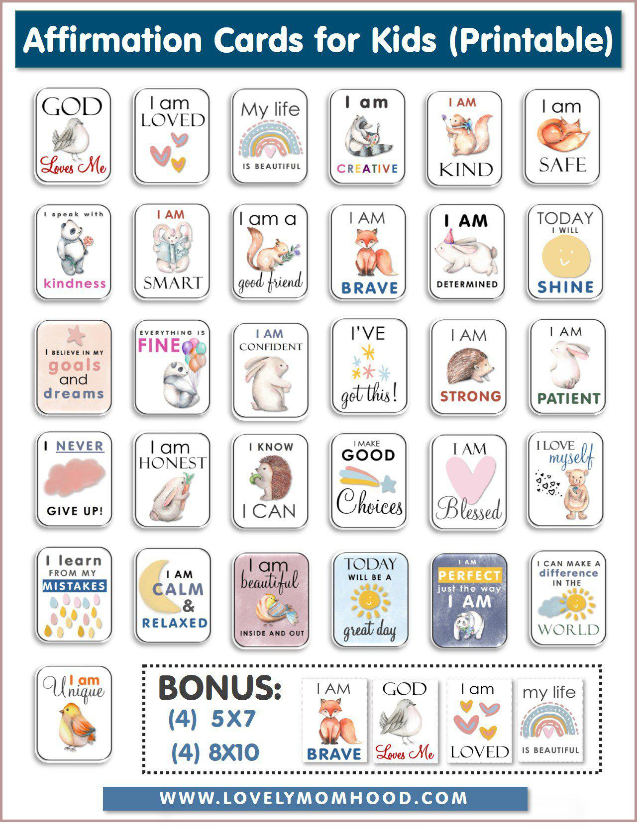 Affirmation Cards For Kids » Poweredthrivecart for Free Printable Affirmation Cards For Students