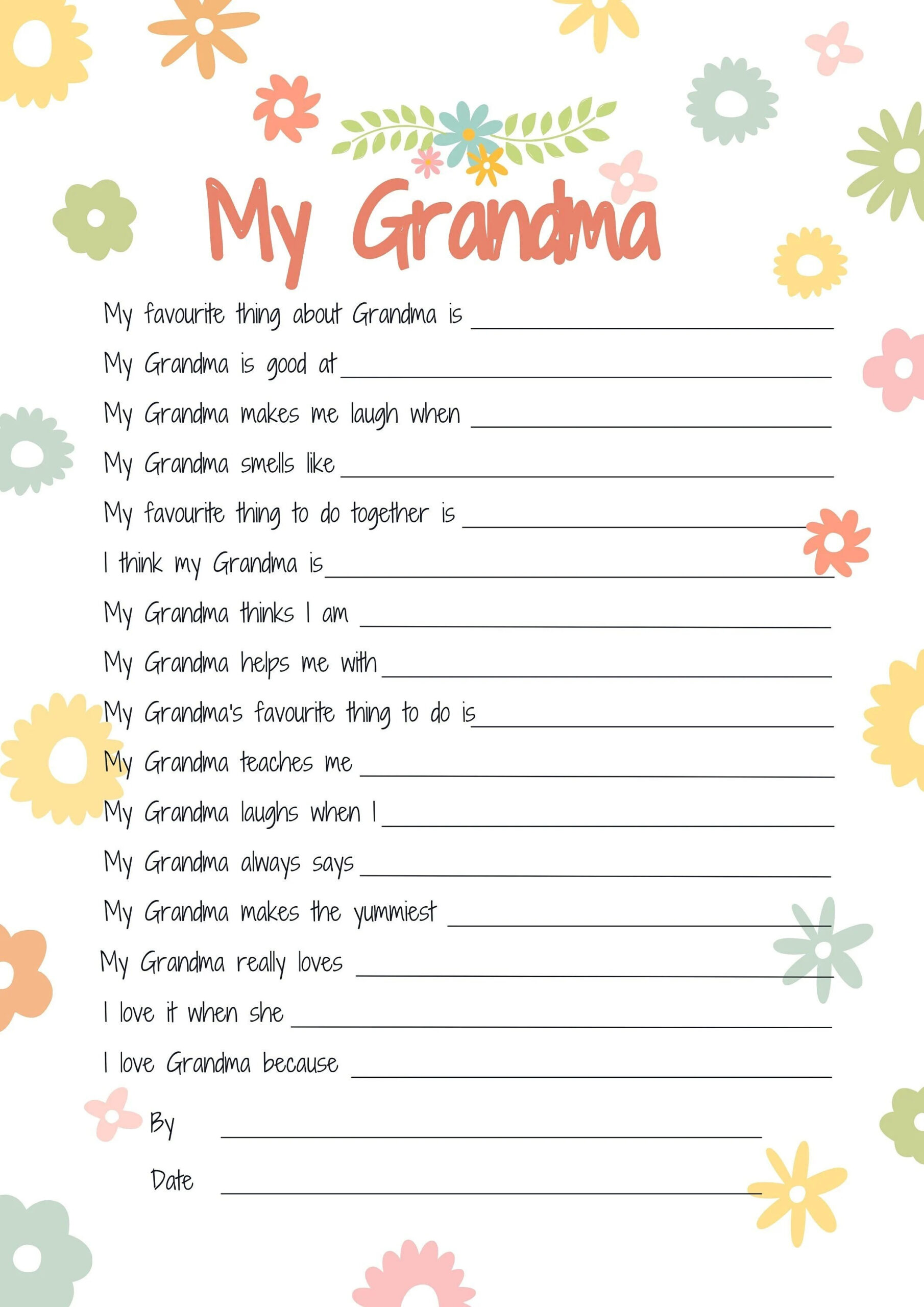 All About Grandma Free Printable - Printable Party Favors with All About My Grandma Printable Free