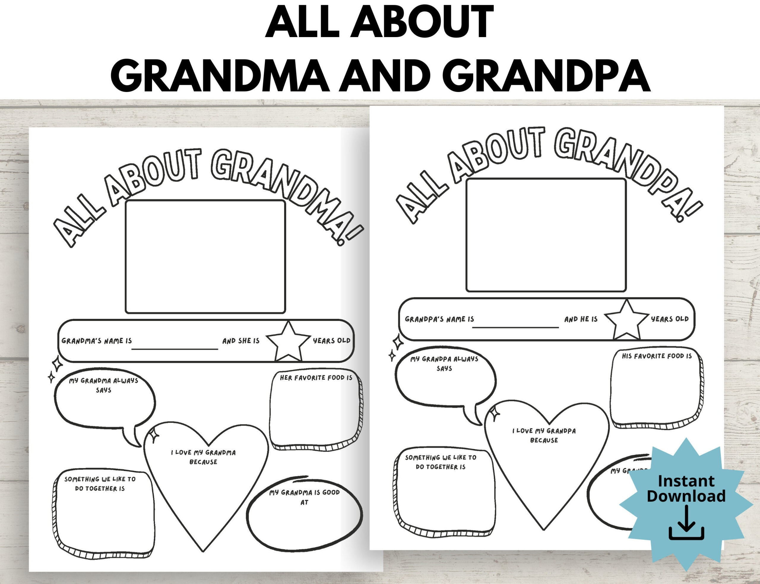 All About My Grandma | All About My Grandpa | Grandparents Day inside All About My Grandparents Printable