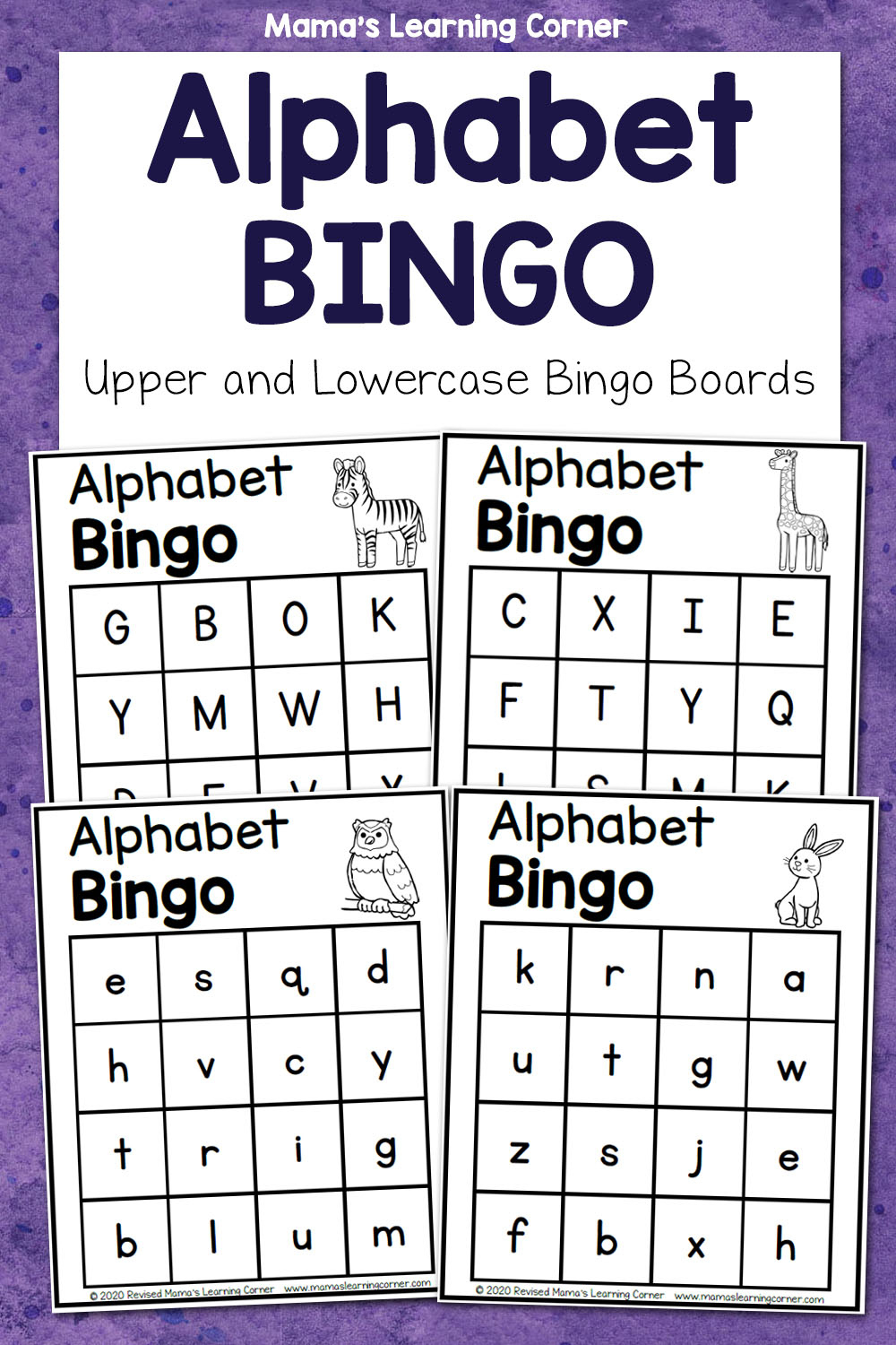 Alphabet Bingo - Mamas Learning Corner for Free Printable Alphabet Bingo Cards