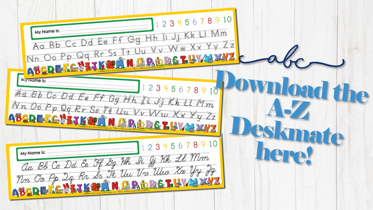 Alphabet Desk Mate - Confessions Of A Homeschooler with regard to Free Printable Alphabet Strip For Desk