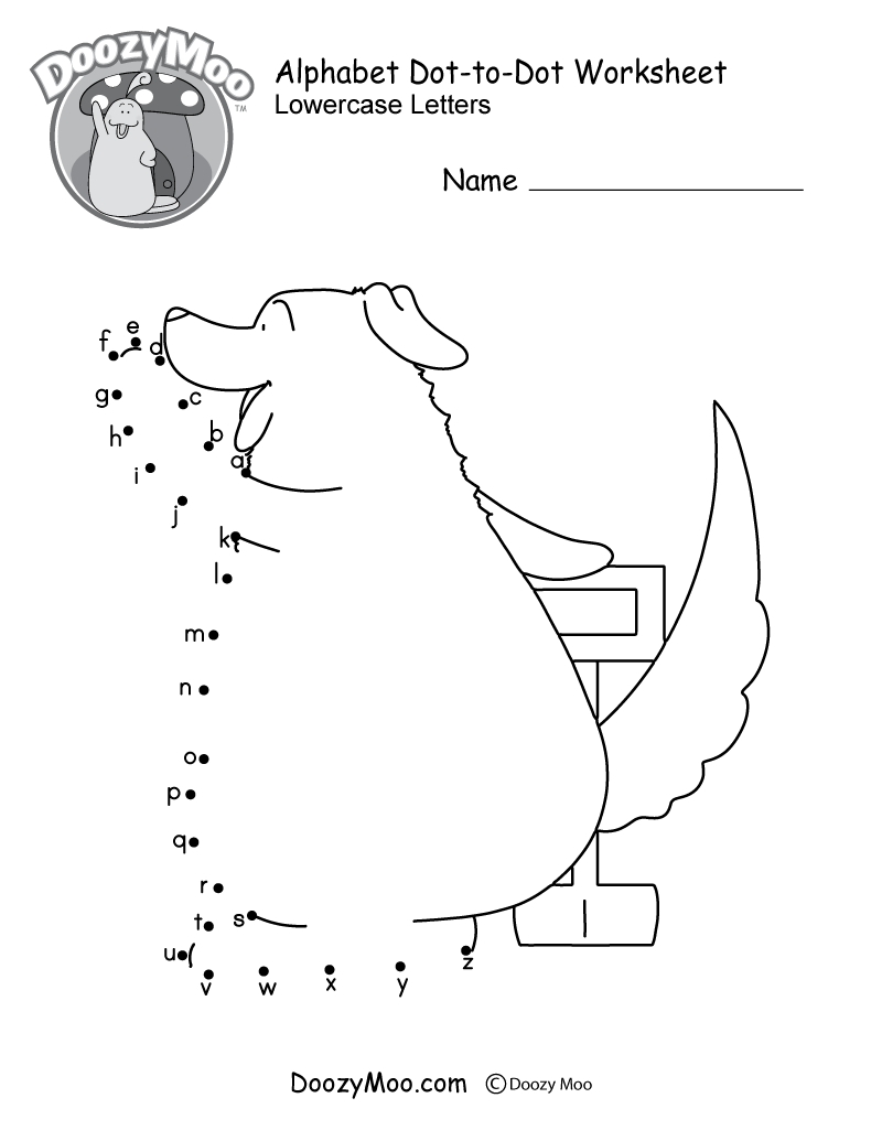 Alphabet Dot-To-Dot Worksheet (Free Printable) - Doozy Moo with regard to Free Alphabet Dot to Dot Printables
