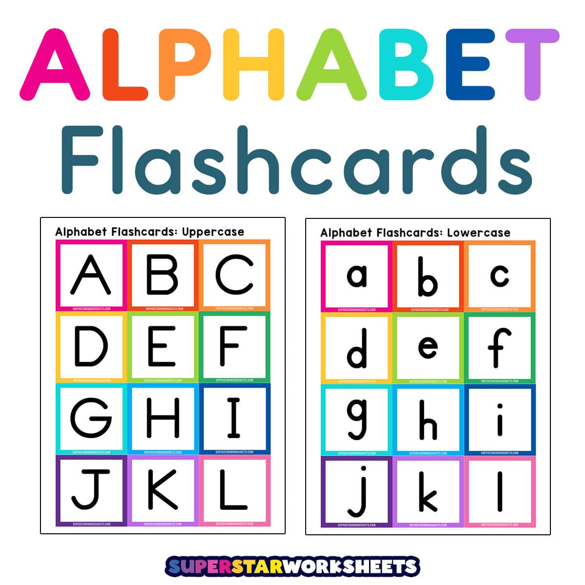 Alphabet Flashcards - Superstar Worksheets inside Upper and Lowercase Letters Printable Flashcards Free