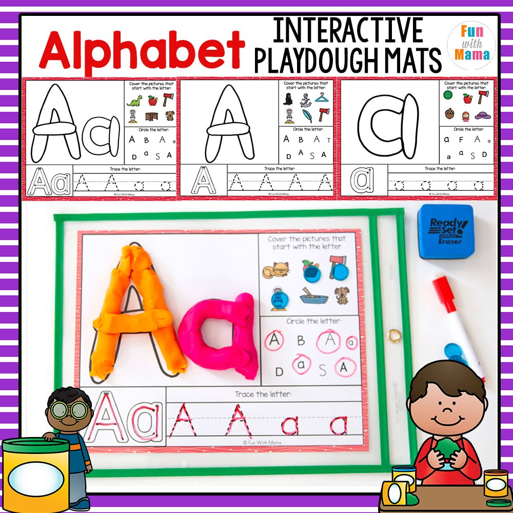 Alphabet Playdough Mats - Interactive - Fun With Mama intended for Printable Alphabet Free Alphabet Playdough Mats