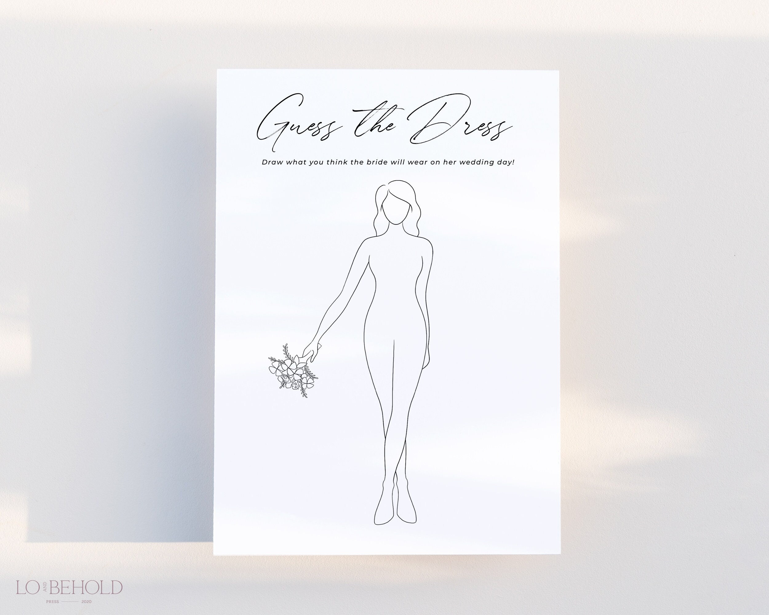 Altar | Guess The Dress Bridal Shower Game Template Download inside Guess The Dress Free Printable