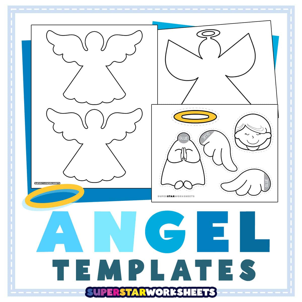 Angel Template (Free Printables) - Superstar Worksheets for 3D Angel Template Printable Free
