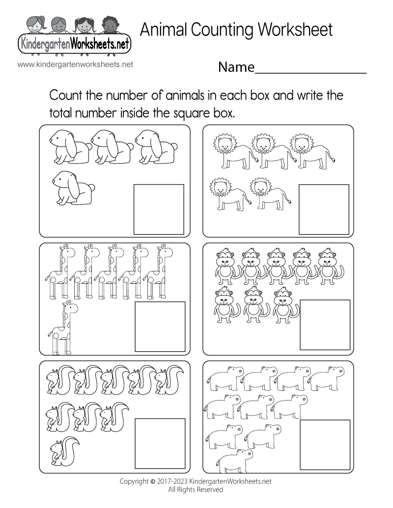 Animal Counting Worksheet - Free Printable, Digital, &amp;amp; Pdf within Identifying Numbers Worksheet Printable