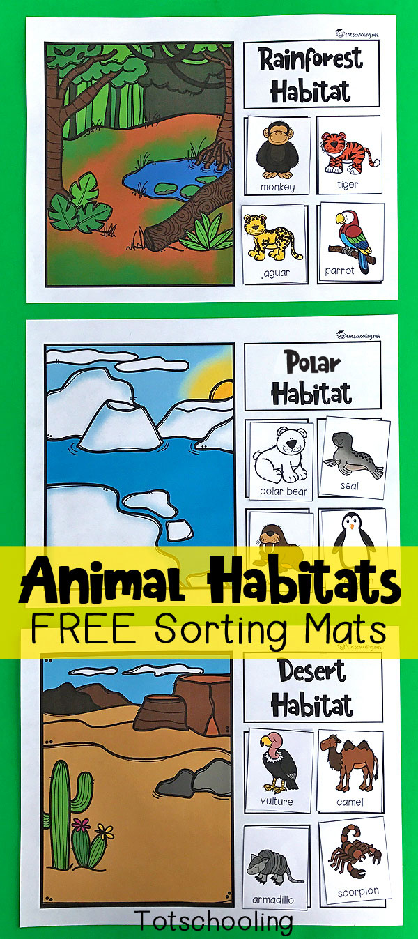 Animal Habitats Sorting Mats | Totschooling - Toddler, Preschool pertaining to Totschooling Net Free Printables