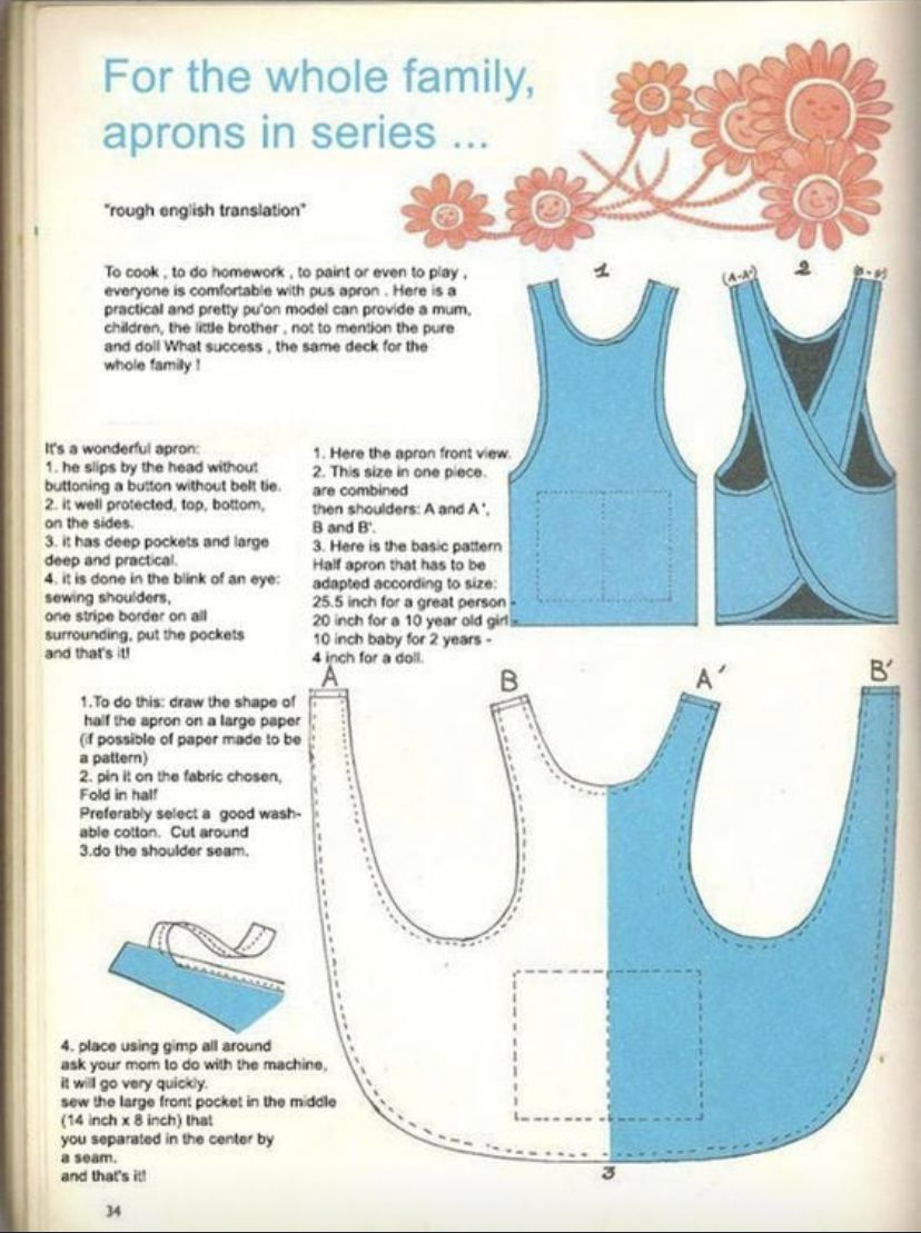 Apron Pattern with Free Printable Cross Back Apron Pattern