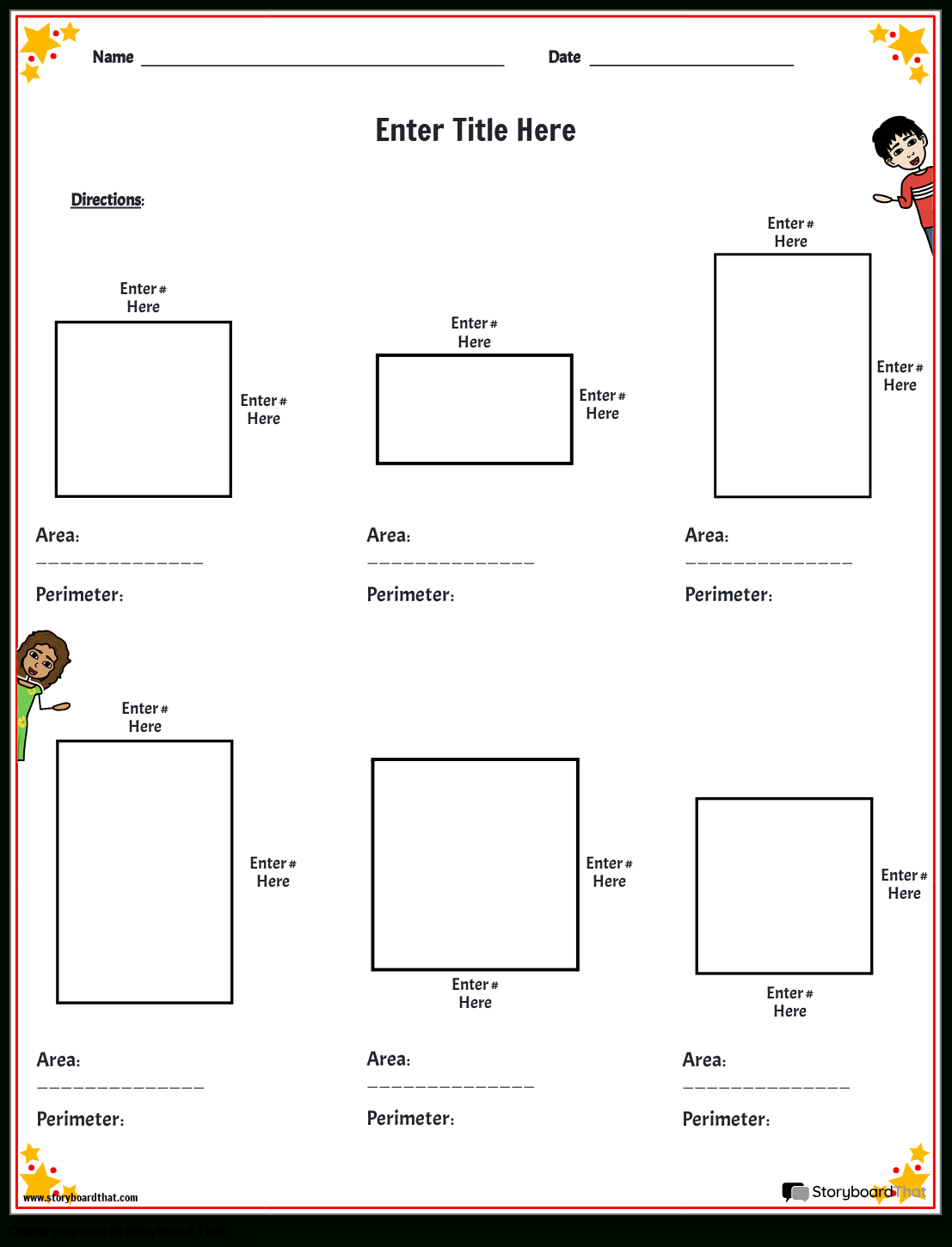 Area And Perimeter Worksheetsstoryboard That (2025) regarding Draw Area Square Template Worksheet Printable