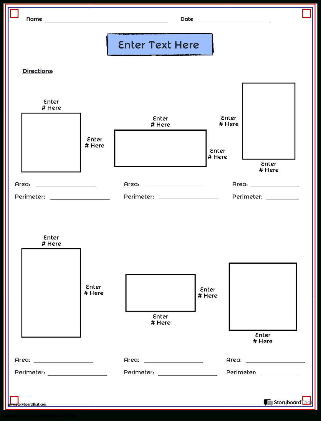 Area And Perimeter Worksheetsstoryboard That (2025) with regard to Draw Area Square Template Worksheet Printable