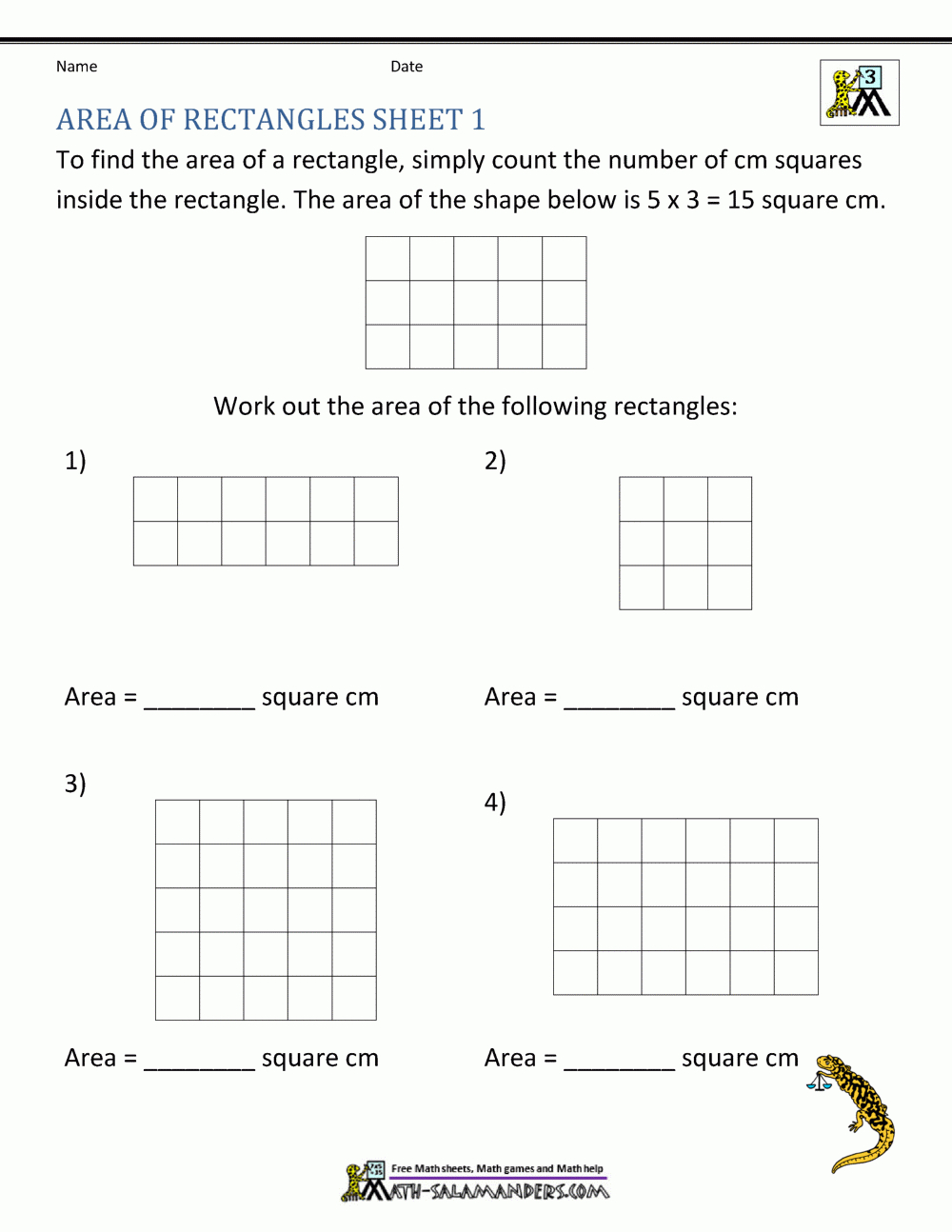 Area Of Rectangle Worksheets intended for Area Of Square Worksheets Printable