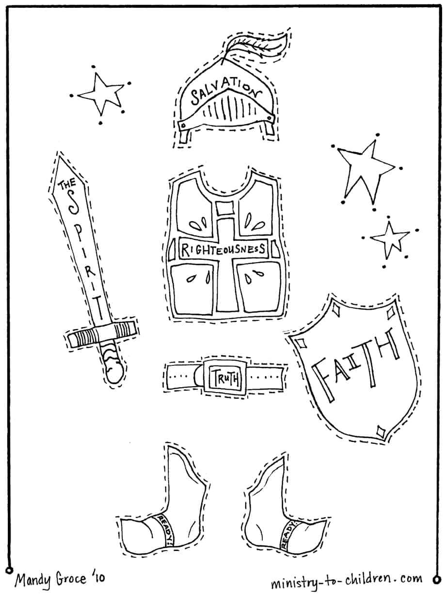 Armor Of God Coloring Pages in Armour of God Printable