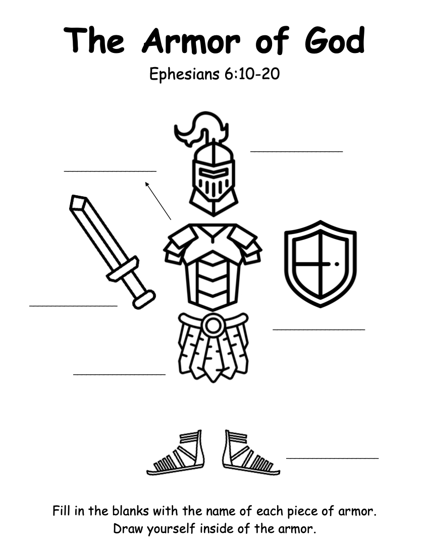 Armor Of God — Victory Kids inside Armour of God Printable