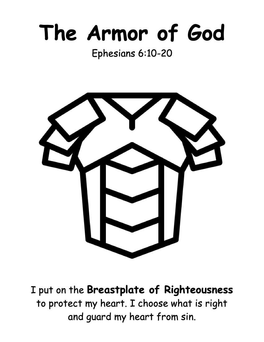 Armor Of God — Victory Kids within Printable Breastplate Of Righteousness Craft