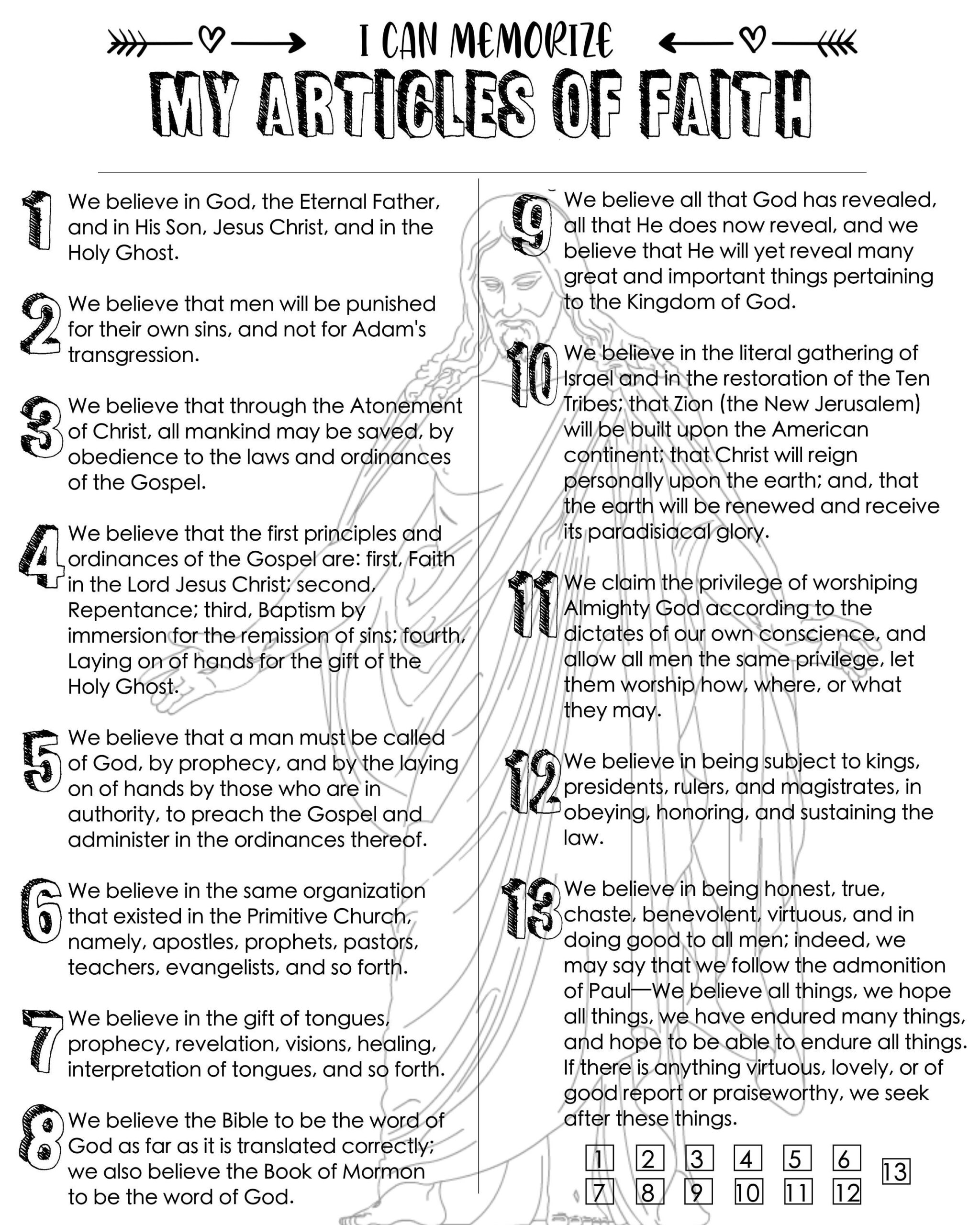 Articles Of Faith Printable With Certificate - Etsy Ireland in Articles of Faith Printables