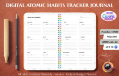 Atomic Habits Tracker Journal Self-Improvemen (2562644) for Free Printable Atomic Habits Worksheets