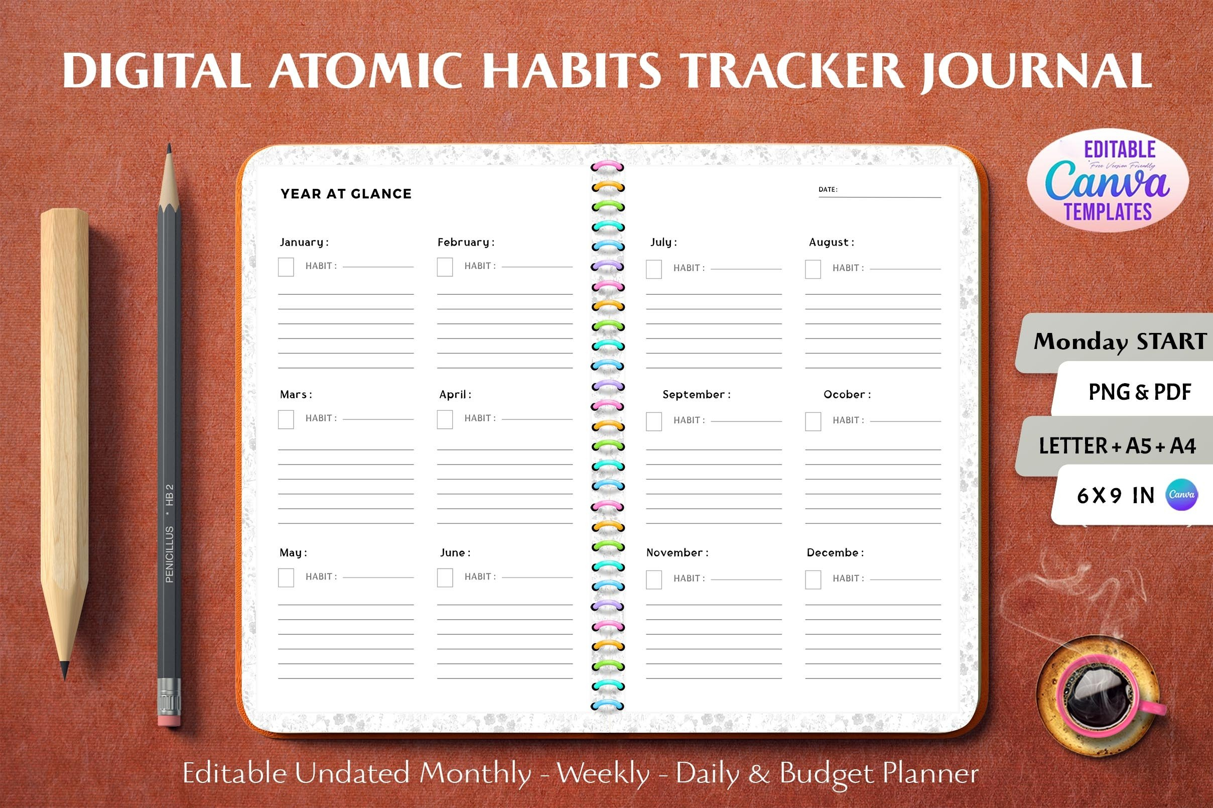 Atomic Habits Tracker Journal Self-Improvemen (2562644) for Free Printable Atomic Habits Worksheets