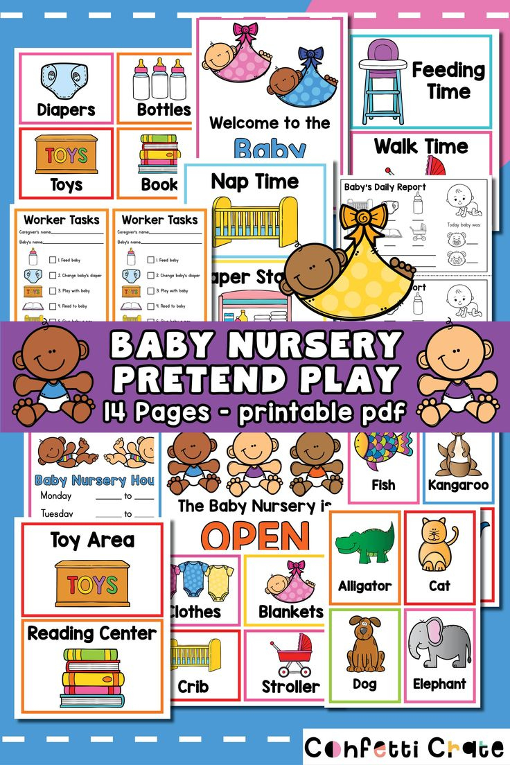 Baby Nursery Pretend Play - Printable Pdf intended for Free Dramatic Play Printables