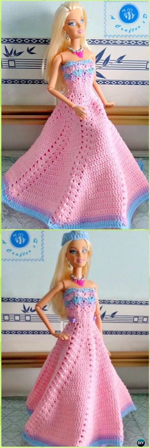 Barbie Wedding Dress Crochet Patterns Free Printable Top within Printable Barbie Crochet Ball Gown Patterns Free