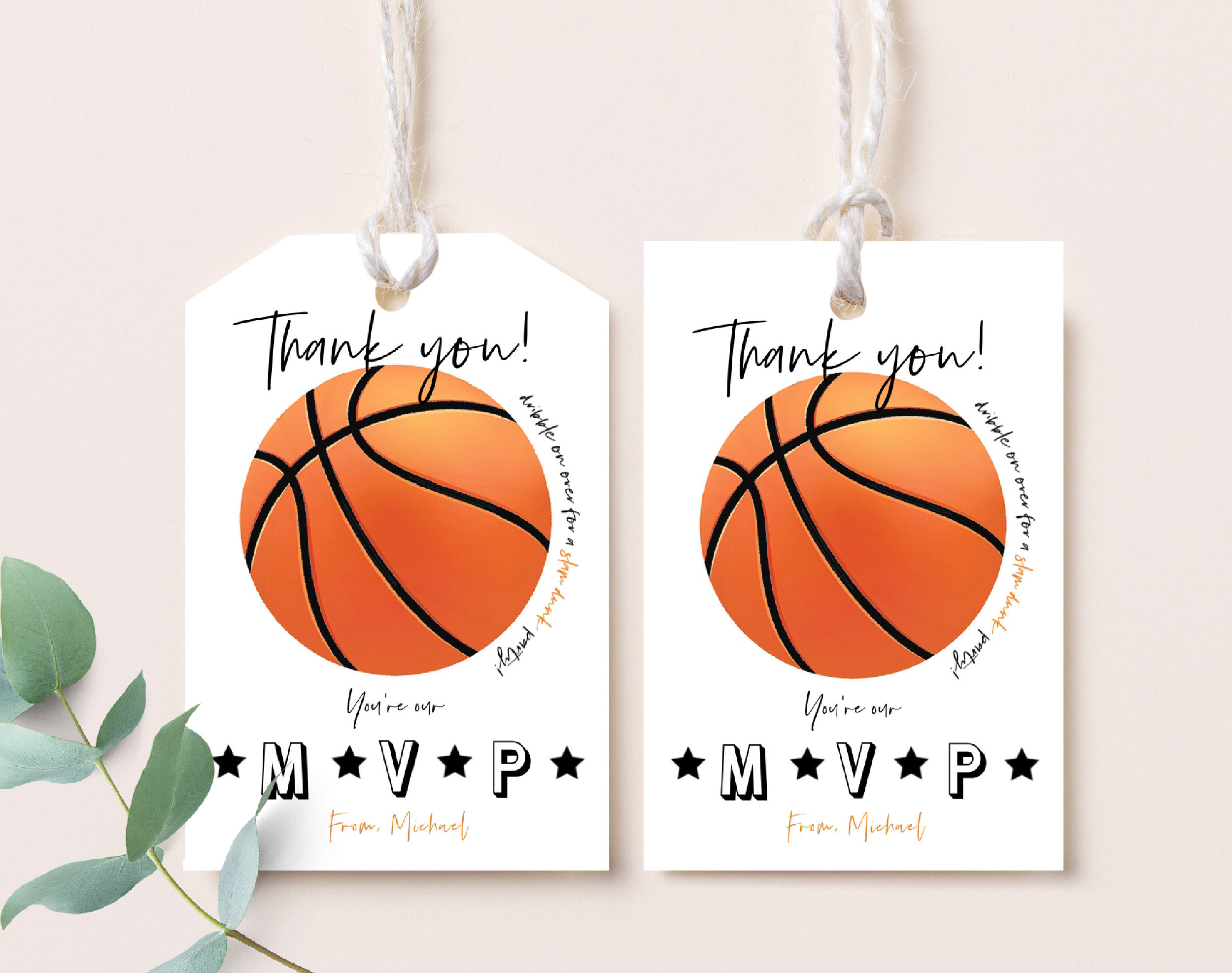 Basketball Favor Tags Girl Boy 3Rd Birthday Party Sports Team All Star Athletic Gift Tags It&amp;#039;S Game Time Thank You Tags Printable Bt13W with regard to Free Printable Basketball Tags