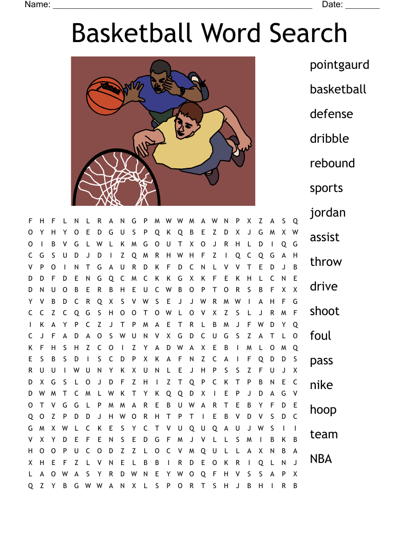 Basketball Word Search - Wordmint for Basketball Word Search Printable