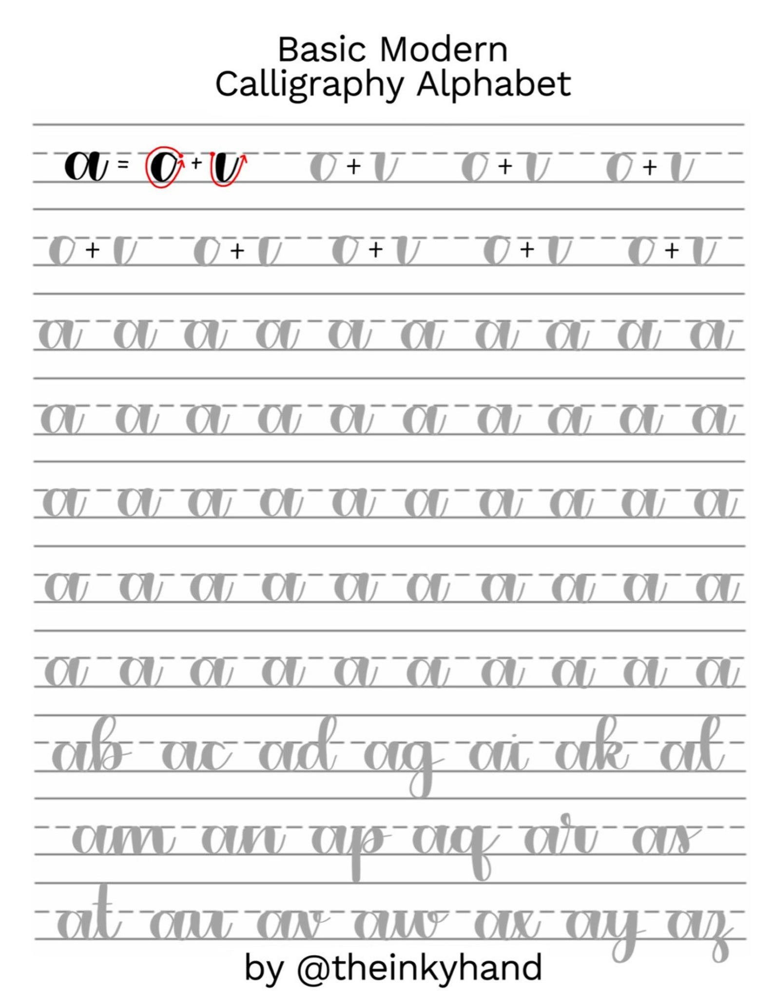 Beginner Printable Calligraphy Practice Sheets - Printable Party intended for Free Printable Calligraphy Worksheets For Beginners