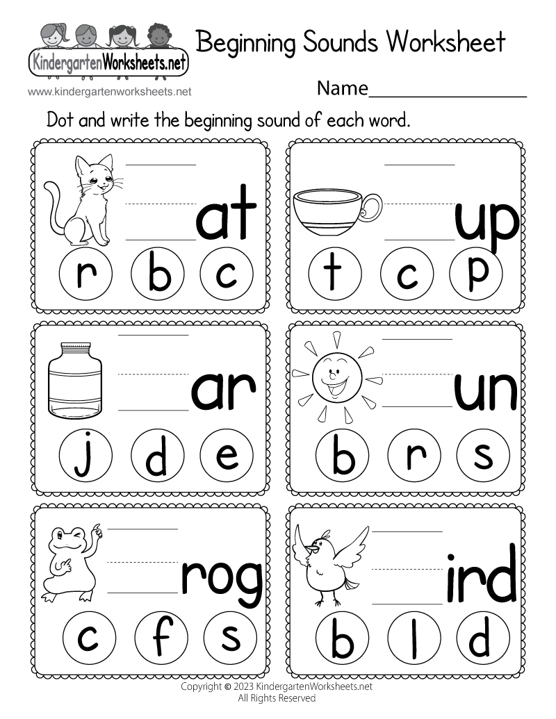 Beginning Sounds Worksheet - Free Printable, Digital, &amp;amp; Pdf pertaining to Kindergarten Worksheets Free Printable