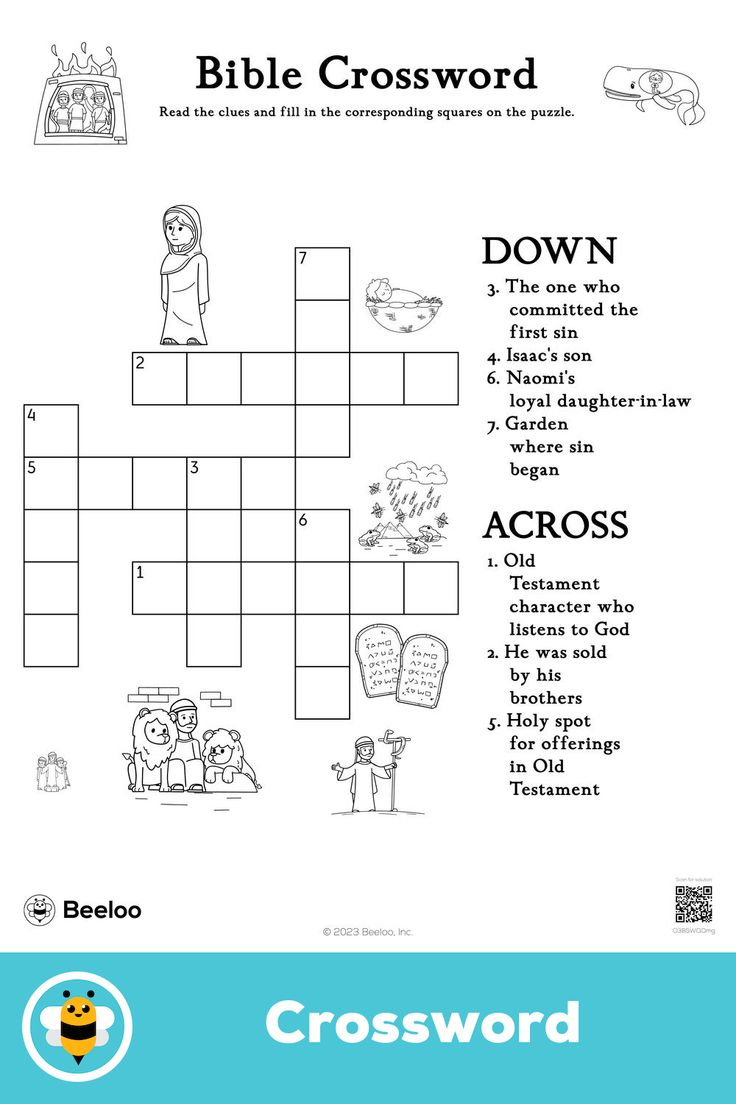 Bible Crossword regarding Children&amp;#039;S Bible Crosswords Printable