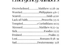 Bible Emergency Numbers: A Helpful Resource regarding Free Printable Bible Emergency Numbers