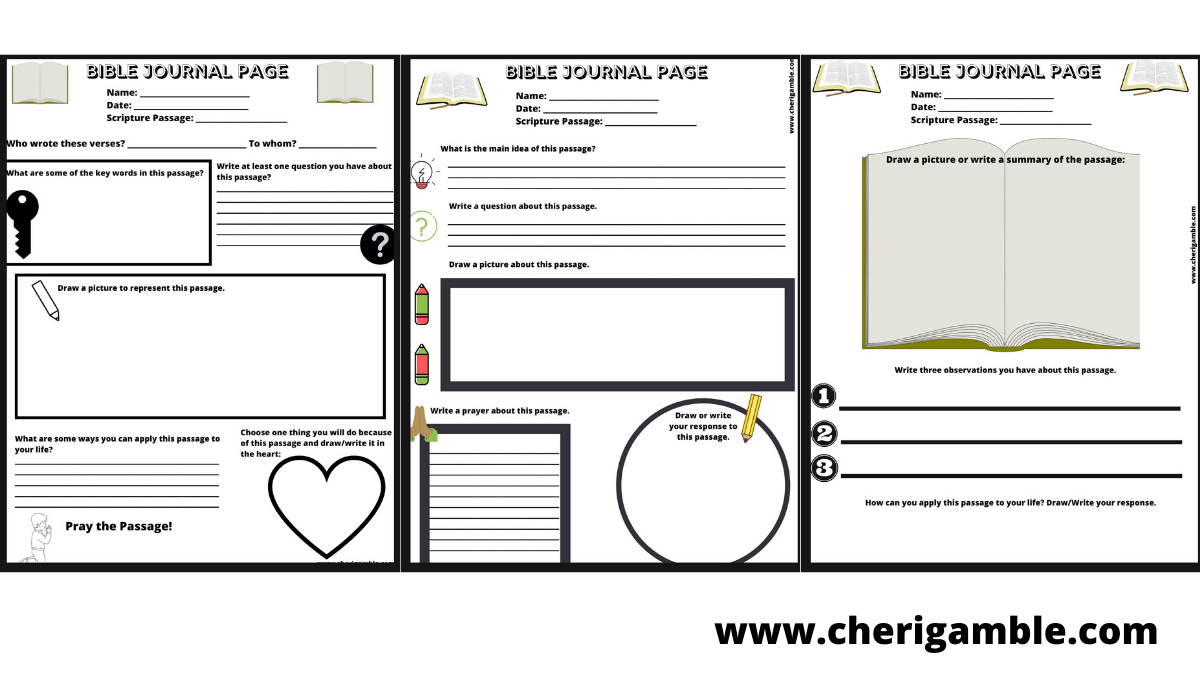 Bible Journaling Pages For Kids – Cheri Gamble intended for Free Printable Bible Journaling Pages