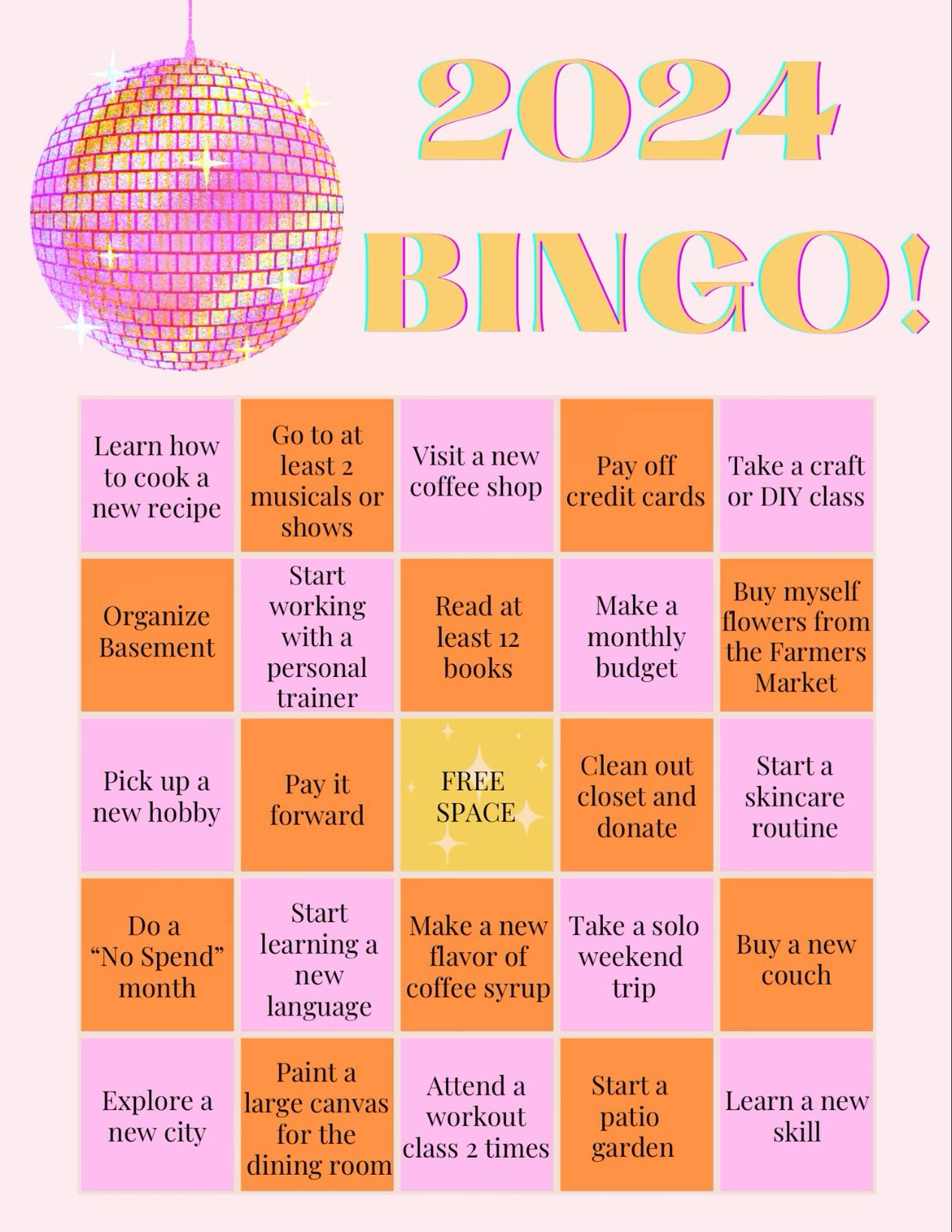 Bingo Board: Discover 7 Ideas From &amp;quot;2025 Goals&amp;quot; with 2025 Bingo Card Ideas