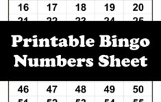 Bingo Numbers Sheet – 10 Free Pdf Printables | Printablee intended for Free Printable Bingo Cards With Numbers 1 75