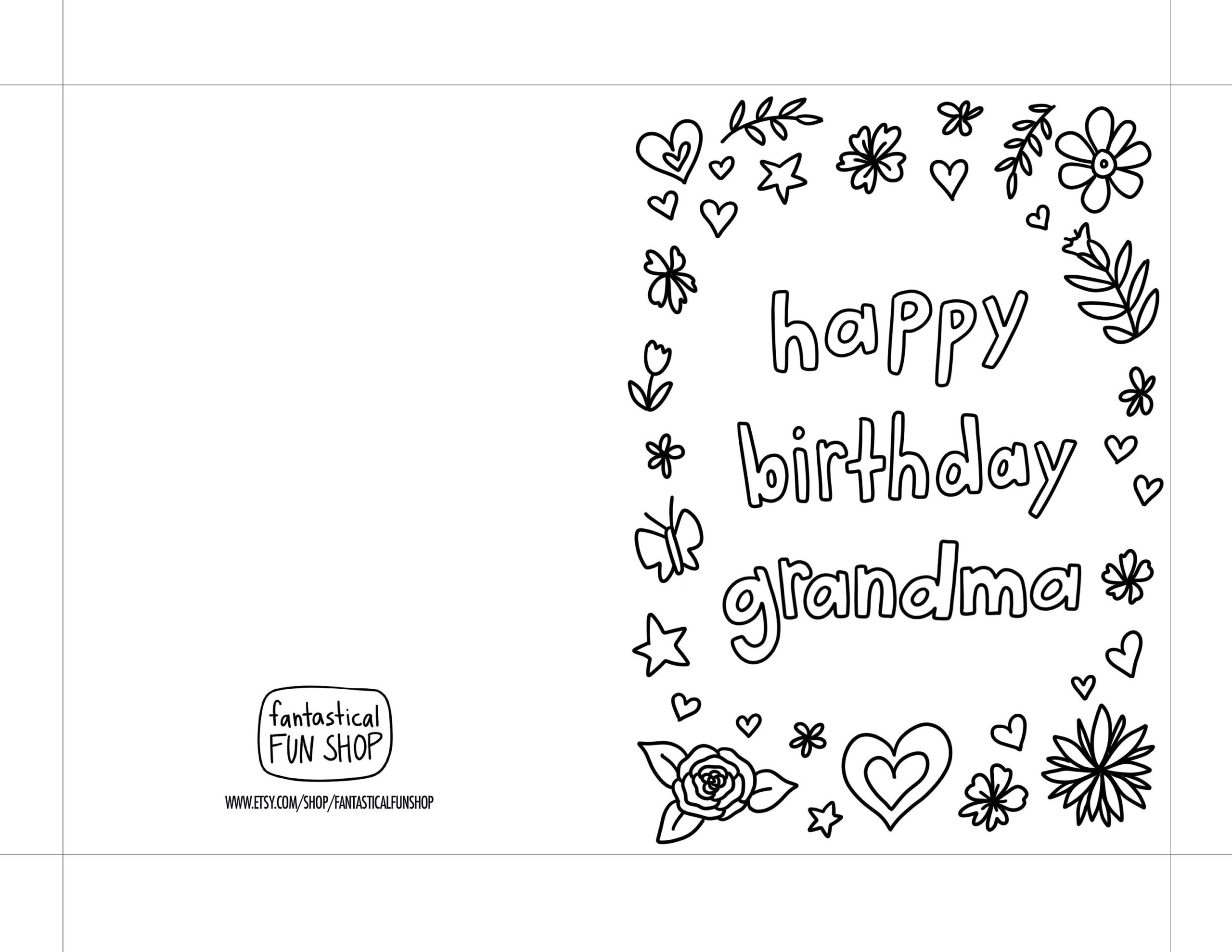 Birthday Card For Grandma From Grandchild, Printable, Instant within Happy Birthday Grandma Printable