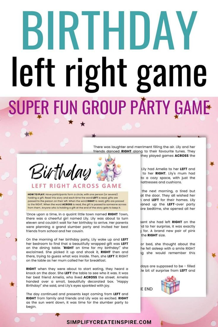 Birthday Left Right Game - Fun Birthday Party Game regarding Popular Free Printable Left Right Birthday Game