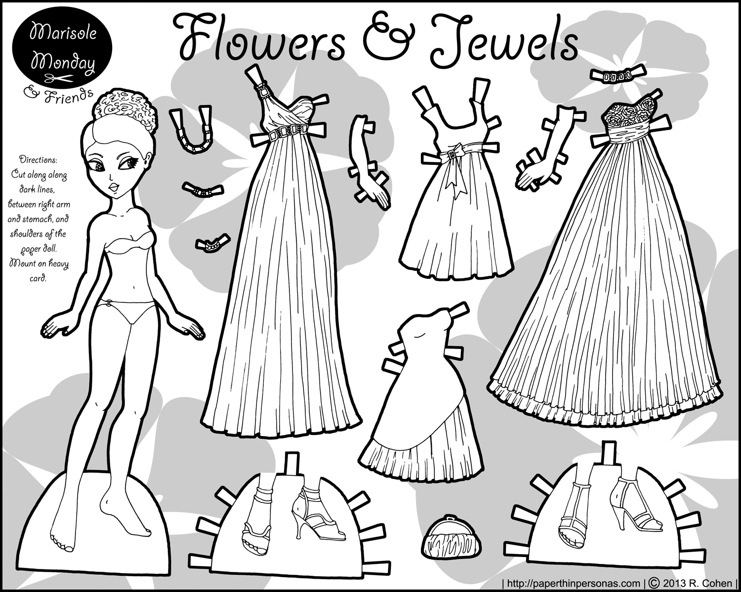 Black And White Printable Paper Doll with Paper Doll Printable Black And White