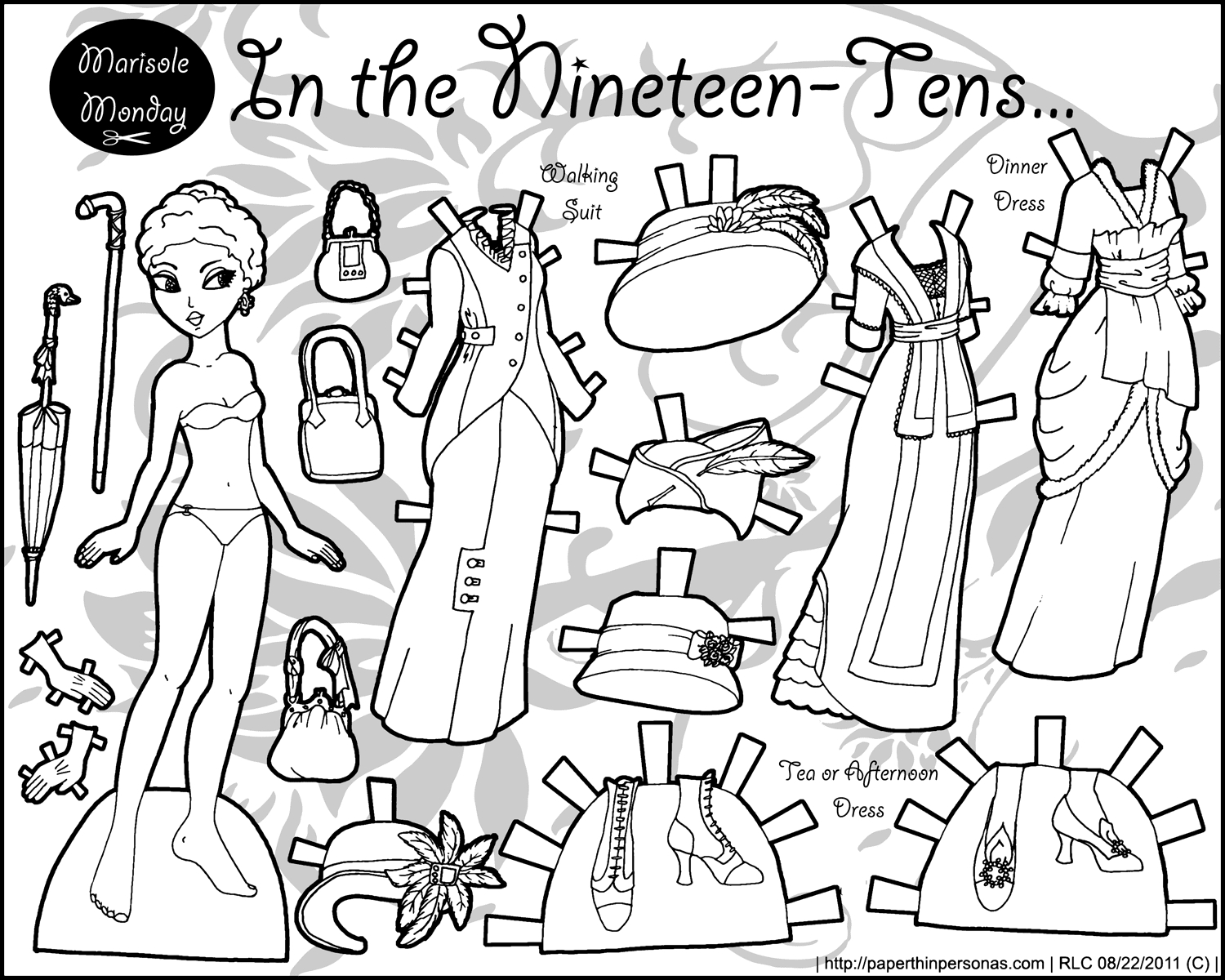 Black And White Printable Paper Dolls. Marisole Monday inside Paper Doll Printable Black And White
