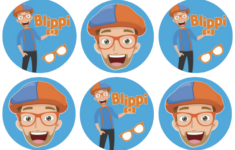 Blippi Edible Cupcake Topper 4Cm Round Uncut Images Decoration for Blippi Cake Topper Printable