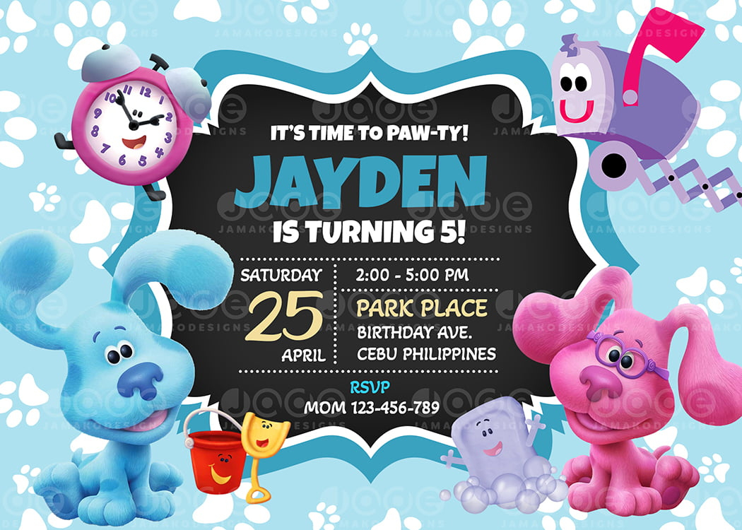 Blue&amp;#039;S Clues Birthday Invitation Personalize 4 X 6 Or 5 X 7 Free throughout Free Printable Blues Clues Birthday Invitations