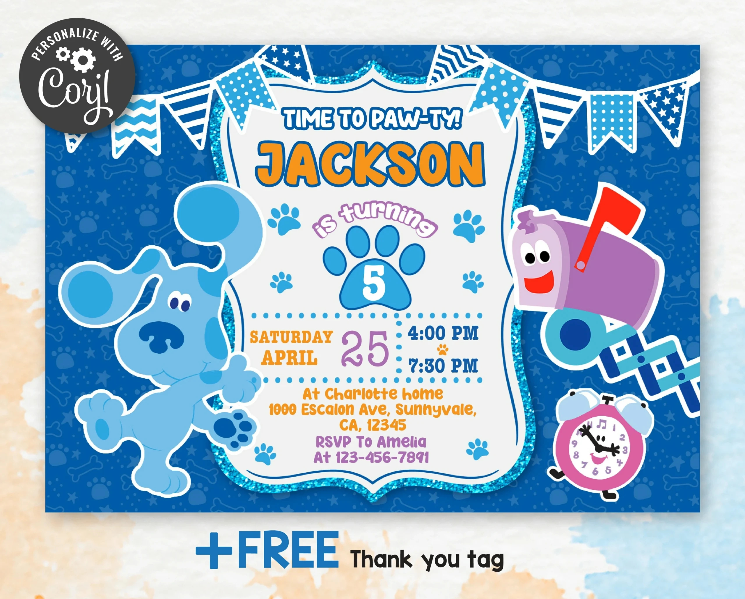 Blues Clues Birthday Party Invitation - Amazinginvite within Free Printable Blues Clues Birthday Invitations