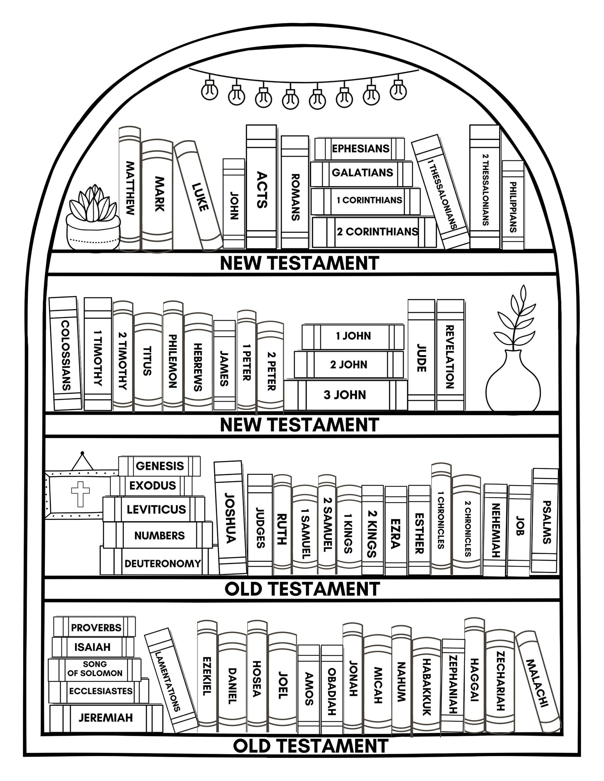 Books Of The Bible Printable Free Coloring - Shop On Pinterest with Bible Bookshelf Printable Free
