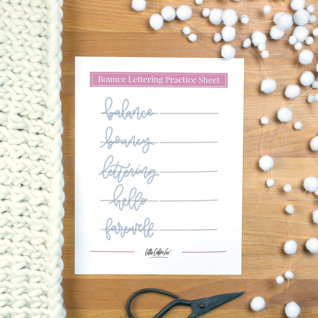 Bounce Lettering: 6 Easy Tips + Free Printable Worksheet within Printable Bouncy Calligraphy Practice Sheets