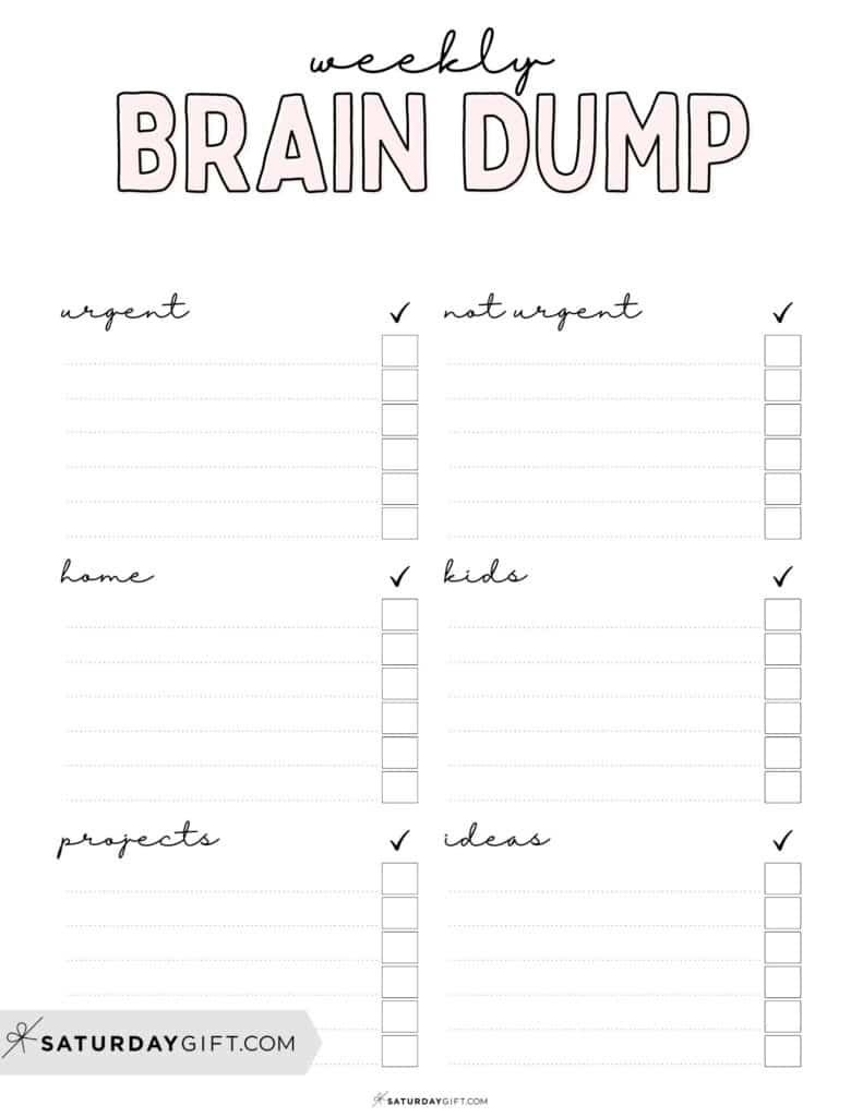 Brain Dump Worksheet - 23 Cute &amp;amp; Free Printables regarding Free Brain Dump Printable