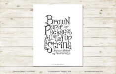 Brown Paper Packages All Tied Up With String – Sound Of Musicfavorite  Things – 8X10 Holiday Print – Wall Decor with regard to Brown Paper Packages Tied Up With Strings Printable