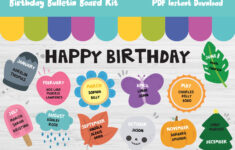 Bulletin Board Kit Zum Geburtstag/Kinderzimmer Wand Display/Dekor throughout Birthday Bulletin Board Printable