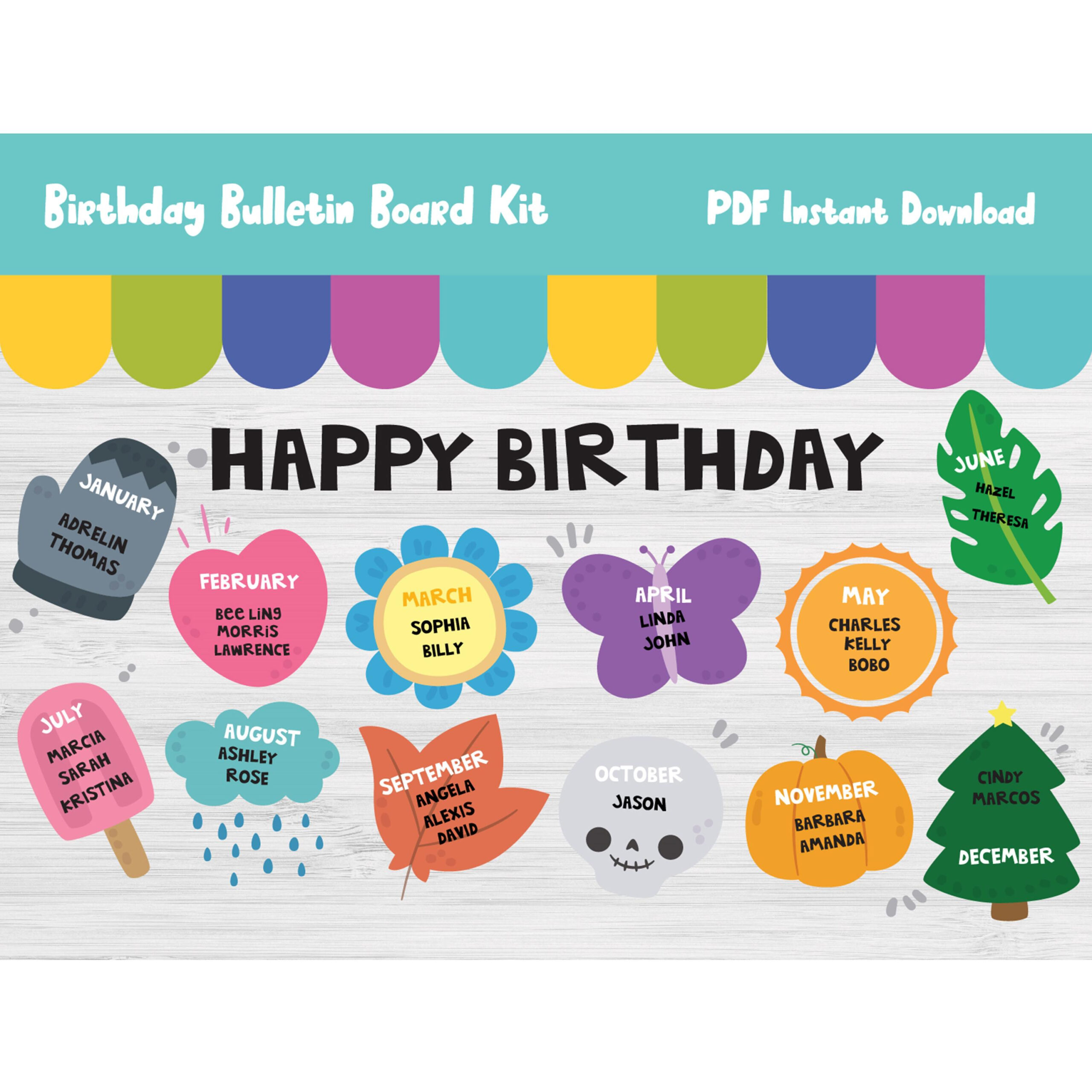 Bulletin Board Kit Zum Geburtstag/Kinderzimmer Wand Display/Dekor throughout Birthday Bulletin Board Printable