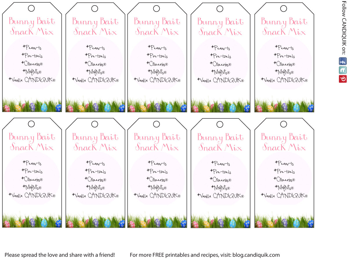 Bunny Bait Snack Mix throughout Free Printable Bunny Bait Tags
