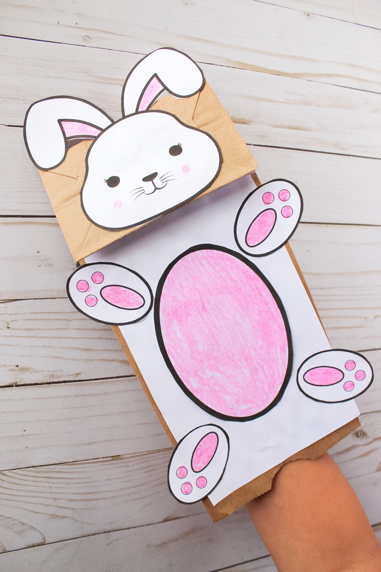 Bunny Paper Bag Puppet With Free Printable Bunny Template regarding Free Printable Paper Bag Bunny Puppet Templates